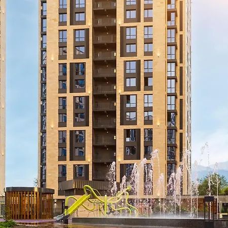 Luxury Two-Room Apartment With Breathtaking Mountain And Mega Mall Views Almaty Exterior photo